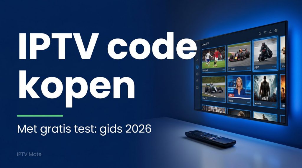 IPTV code kopen met gratis test gids 2026 banner IPTV Mate